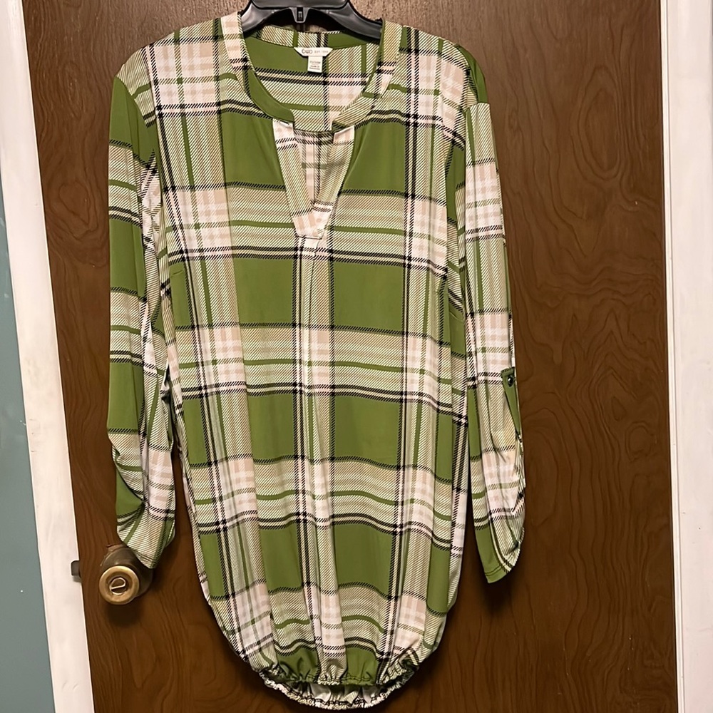 Cato green plaid shirt size 22/24W